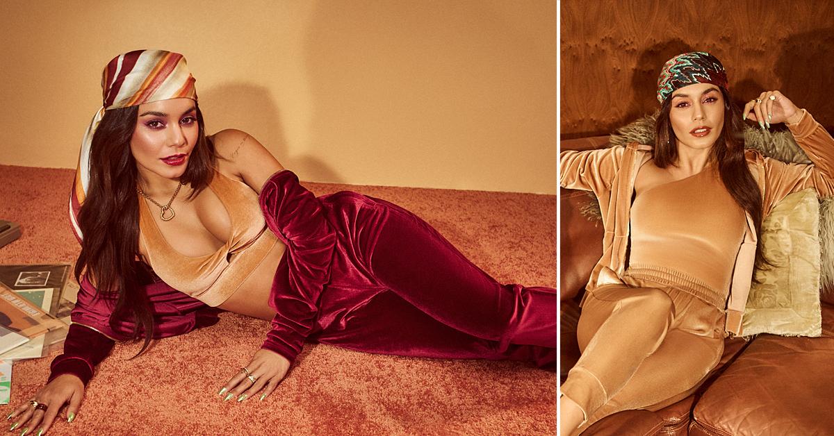 fabletics vanessa hudgens velour holiday campaign athleisure shop